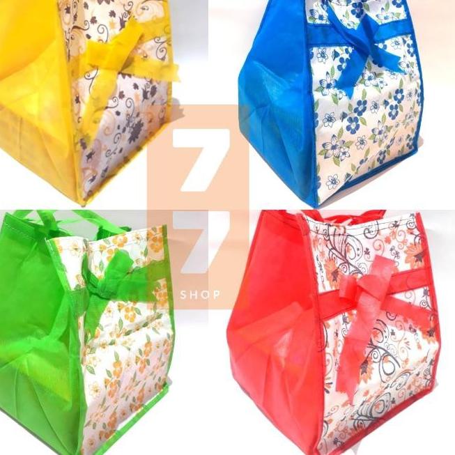 

Berkualitas! 12 pcs Tas Kain Pita untuk dus / Box Makanan Goodie Bag Acara Hajatan Syukuran Uk 18x18 20x20 22x22