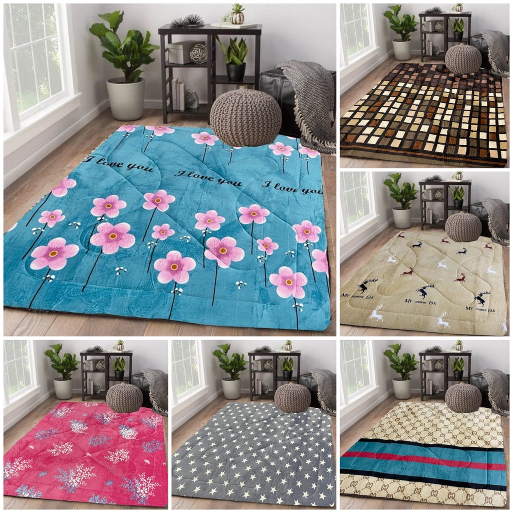 Karpet Selimut Karpet Bulu Tebal Halus dan Lembut Premium Quality Uk 180 x 200 Anti Slip