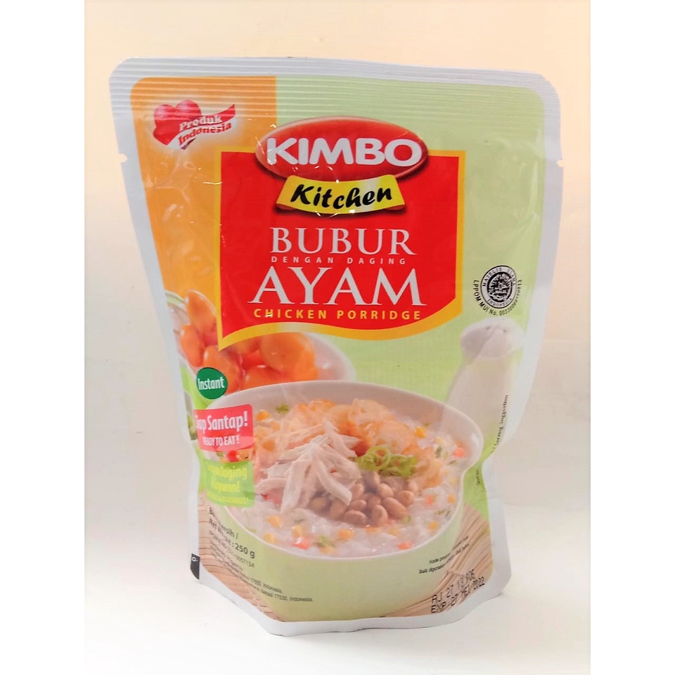 

KIMBO KITCHEN BUBUR DENGAN DAGING AYAM 250 GR / CHICKEN PORRIDGE / BUBUR INSTANT
