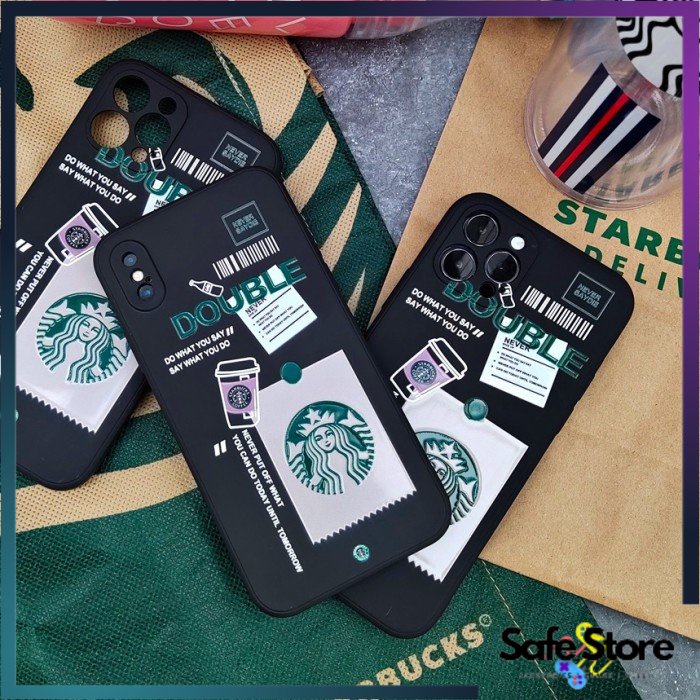 Case iPhone 6 7 8 6+ 7+ 8+ SE PLUS Square Edge Case Starbucks HT