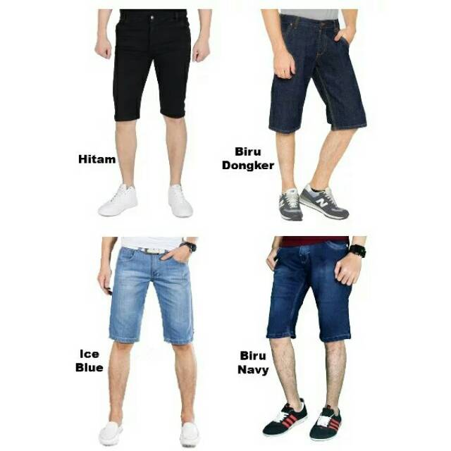 CELANA JEANS  PRIA / CELANA JEANS PRIA / CELANA PENDEK / biru. biru muda. Hitam