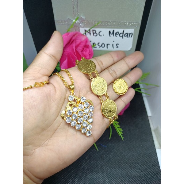 Set Replika emas 24 k/ london,persis seperti emas 24k, free box beli 1 set