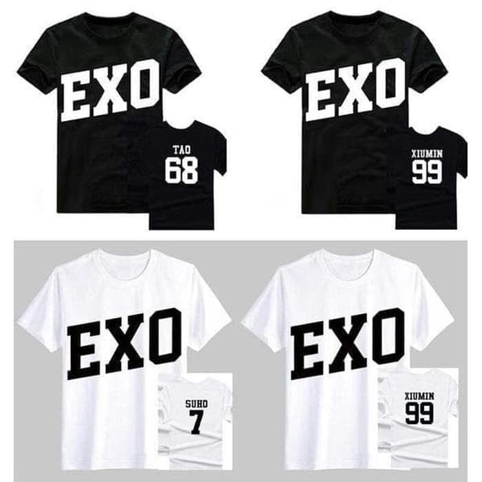 Kaos Baju Obral Combed 30S Distro EXO   NAMESET TAO XiUMiN SUHO polos