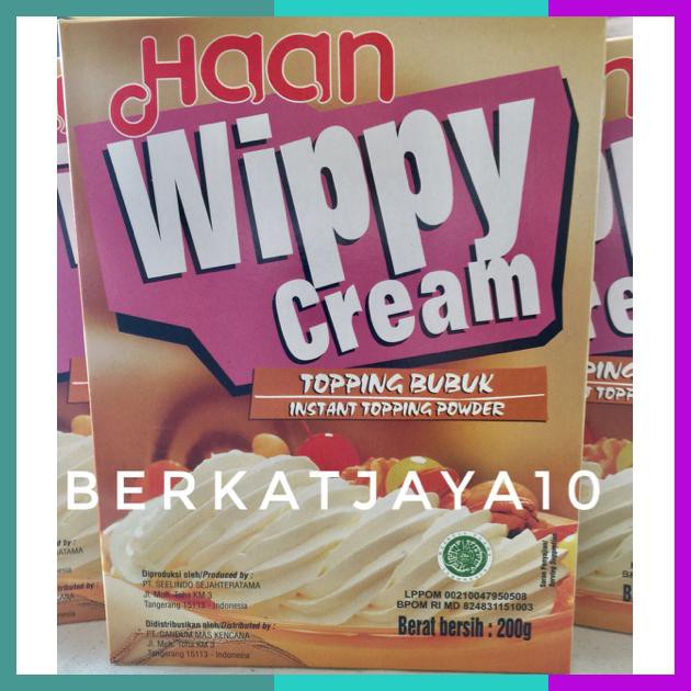 

Haan Wippy Cream Whipped Cream Instan Toping Bubuk Whippy 200 Gram