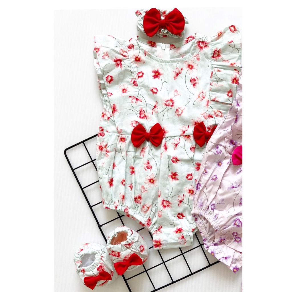 Dominika / VALENTINA / TALITHA  / GEMPITA LOVE Baju Setelan Jumper Rok Bunga Bandana Sepatu Pergi Lucu Fashion Anak Bayi Perempuan Cewek-Valentina tosca