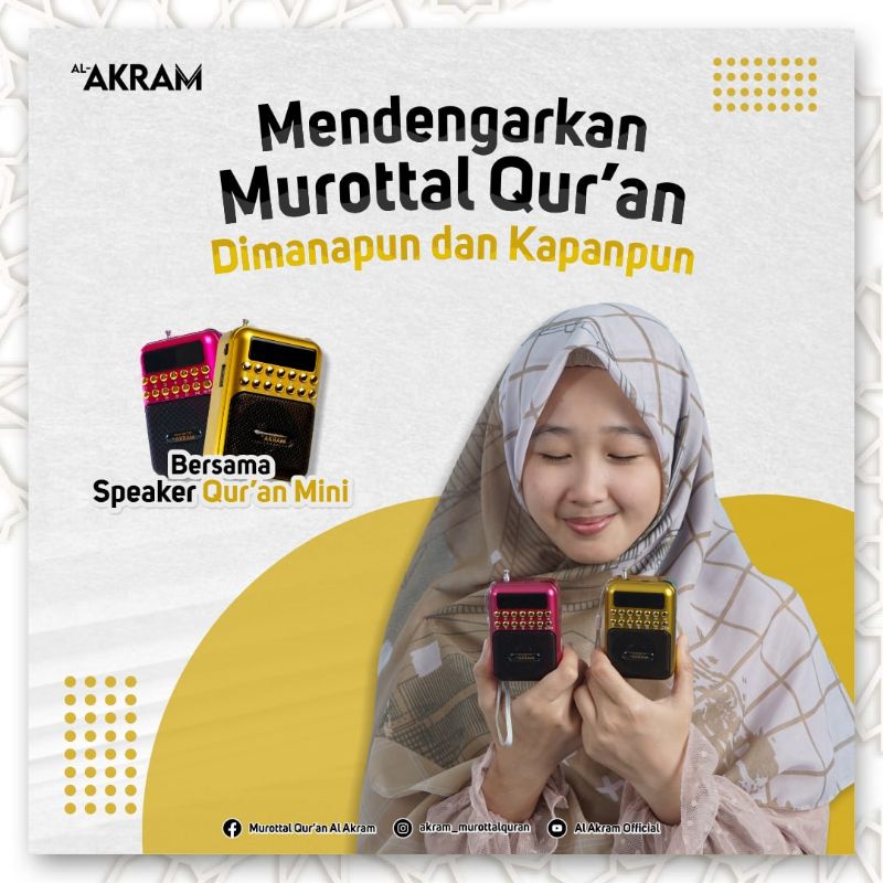 SPEAKER QURAN MINI  AL AKRAM NEW (Luar Jawa)