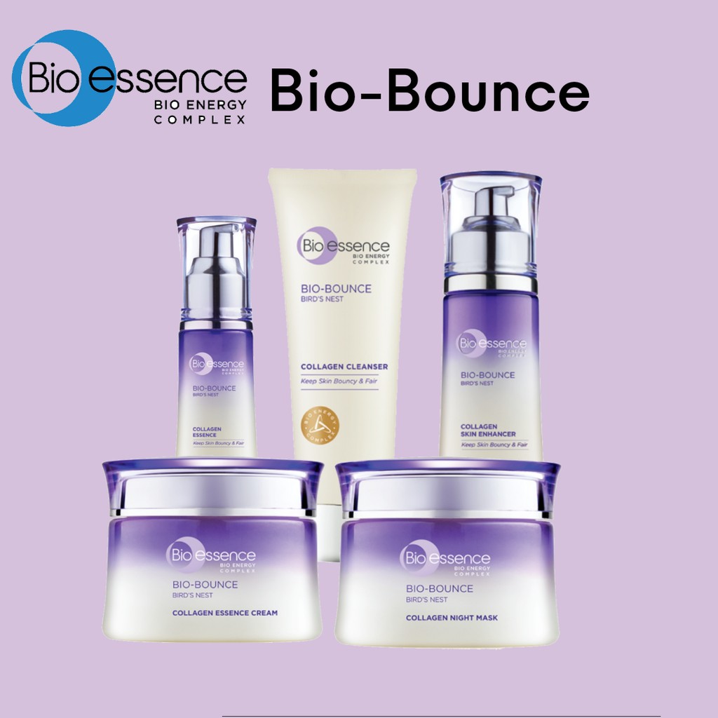 Bio Essence Bio Bounce Bird Nest Series Peptide Collagen Cleanser Essence Night Mask Cream Shopee Indonesia