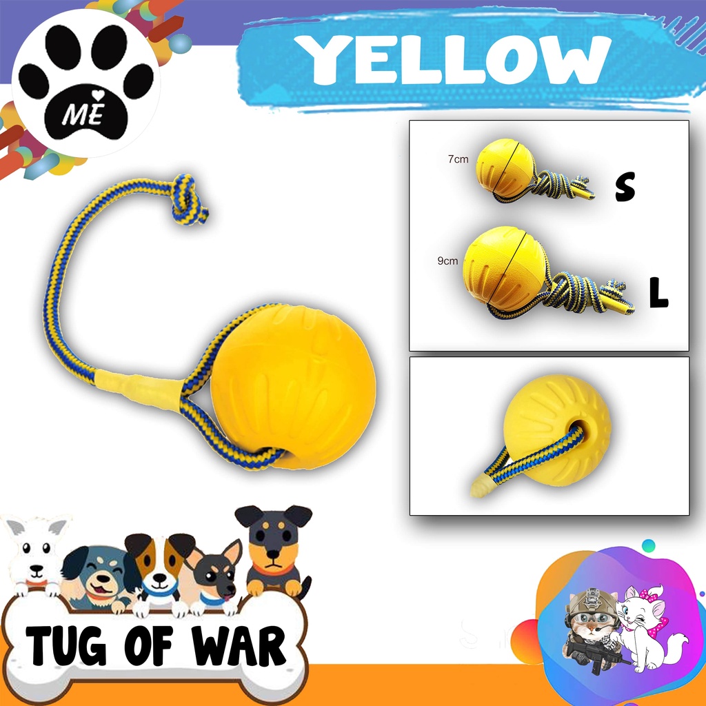 Mainan Anjing &quot;TUG OF WAR YELLOW&quot; Dog Cotton Ball Toys