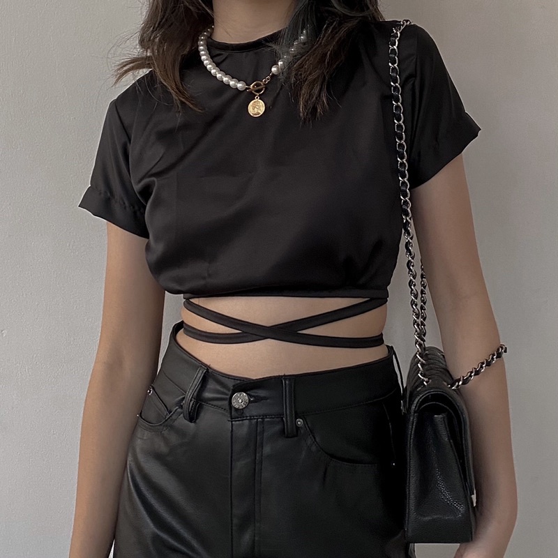 satin crop top