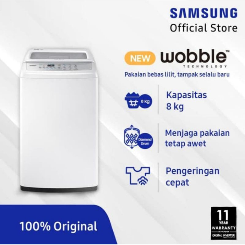 MESIN CUCI 1 TABUNG SAMSUNG WA80H4200 WOBBLE 8KG