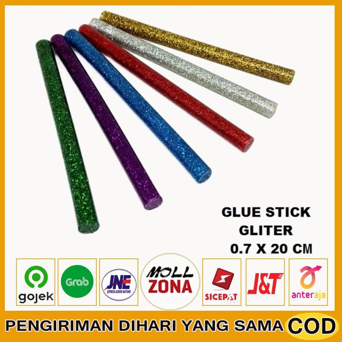 ISI REFILL LEM TEMBAK BAKAR GLUE GUN STICK WARNA WARNI 0,7X20 GLITER