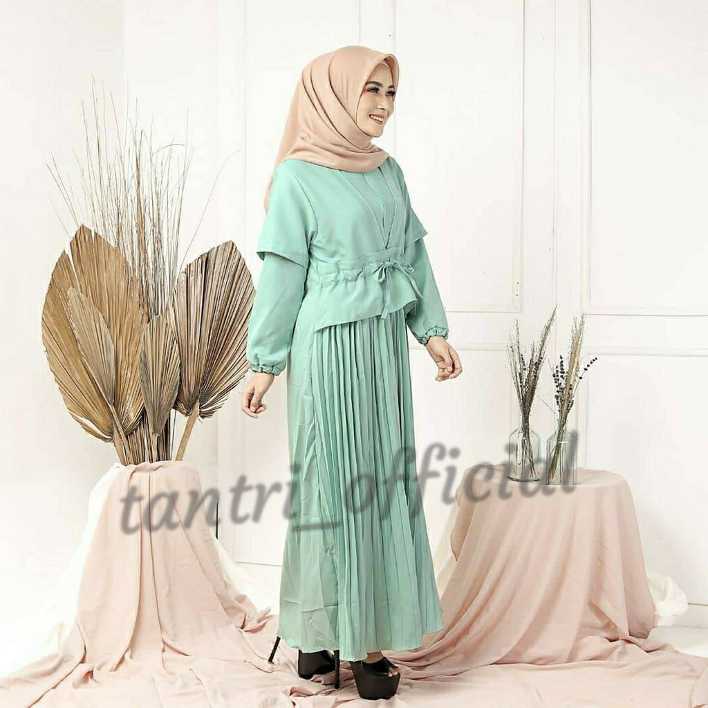 GAMIS HIKMAT MAXY dress murah / gamis plisket /GAMIS WANITA/GAMIS KEKINIAN