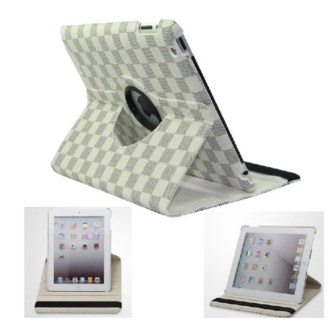 New Ipad Mini 123 Rotary Lv Style Leather Case - Putih Move To Mymisi