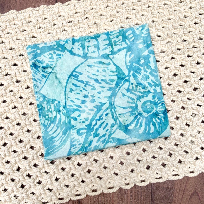 Perca kain katun batik bali - batik smoke - aquamarine
