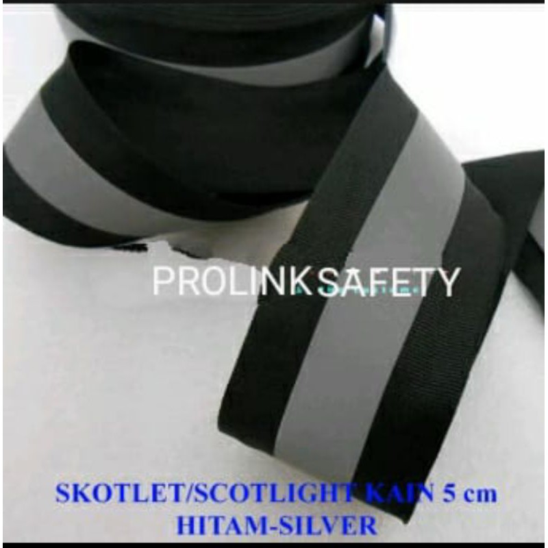 SCOTLIGHT FOSFOR HITAM KAIN LEBAR 5CM