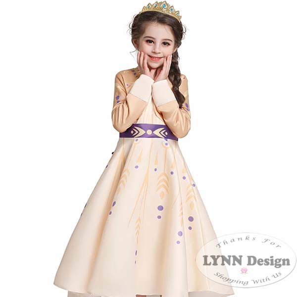 Baju Dress Kostum Princess Frozen 2 Anna Elsa Anak_Cerianti