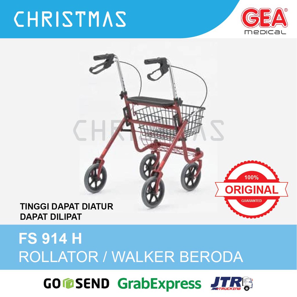 Walker Rollator Roda GEA FS 914 H FS914H Alat Bantu Jalan Beroda