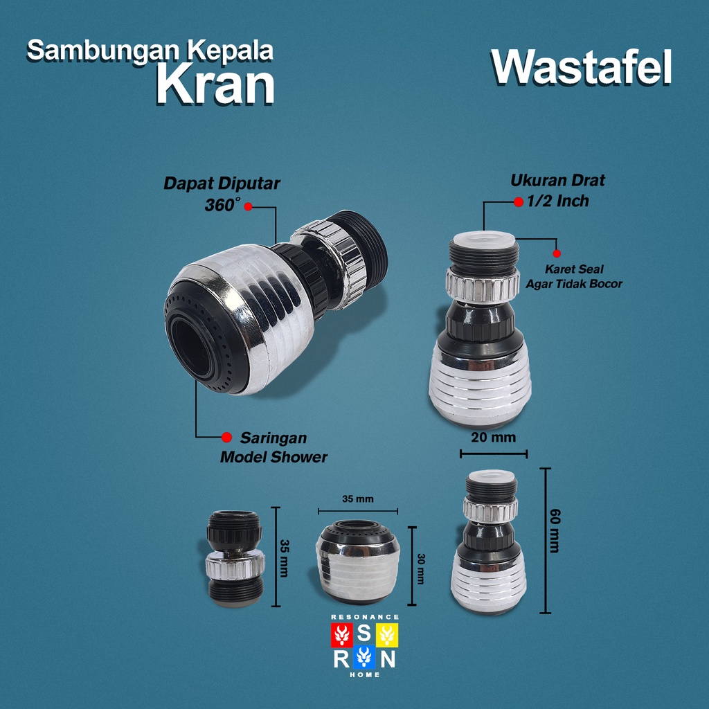 Kepala Kran Sambungan Wastafel Dapur / Kamar Mandi | Resonance Home