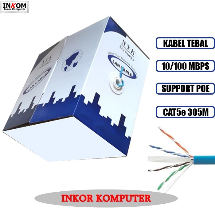 KABEL LAN UTP CAT 5e NYK 305 METER / LAN UTP CAT5e NYK