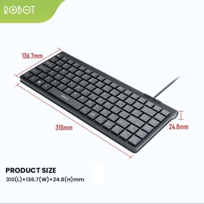 Robot RK10 Mini USB Wired Keyboard Ultra Thin