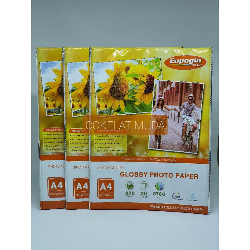 

Kertas Foto A4 Eupoglo Color 230 gsm (Pack)