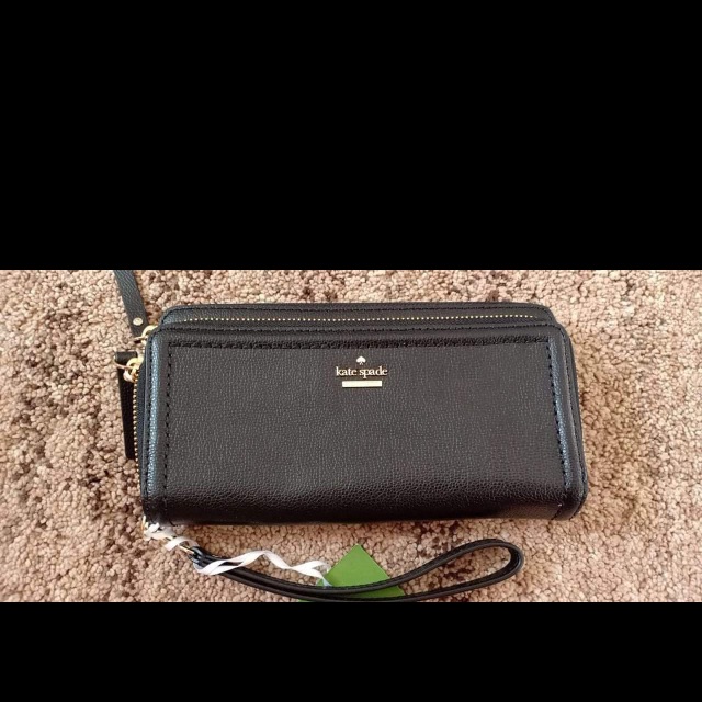 kate spade anita wallet peterson in black pebble leather original