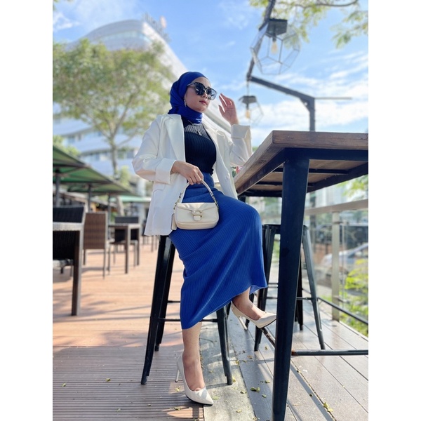 zayin Span knit-Biru elektrik