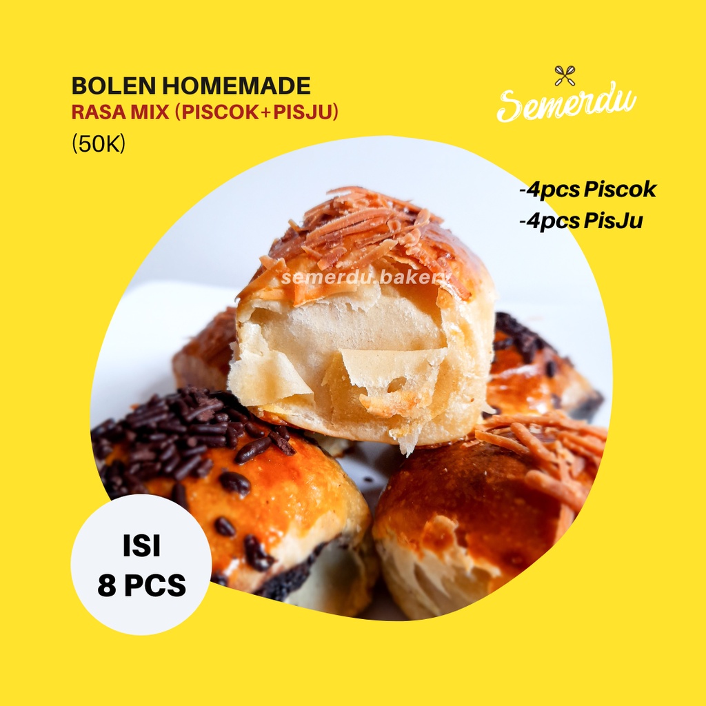 

Bolen Pisang Mix Isi Piscok dan Pisju Semerdu Isi 8pcs