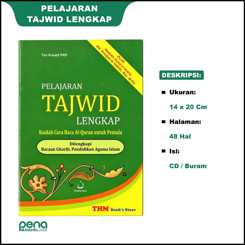Buku Tajwid - Pelajaran Tajwid Lengkap (Dasar Tajwid) - Pustaka Nuun