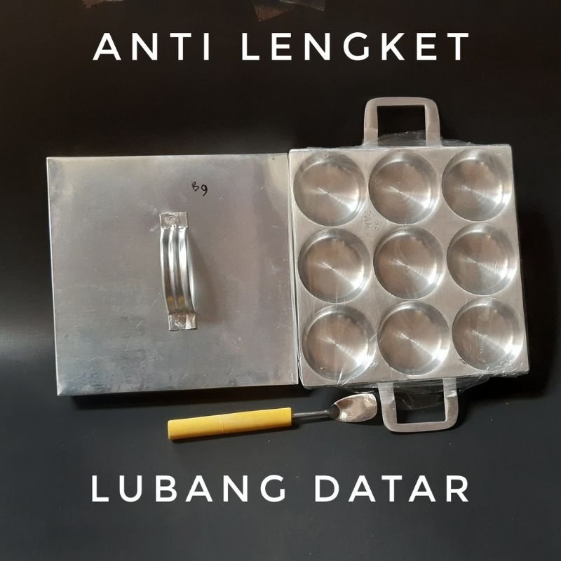 Cetakan Martabak Mini Maklor Cilor Anti lengket Free Tutup 9 Lubang Kotak