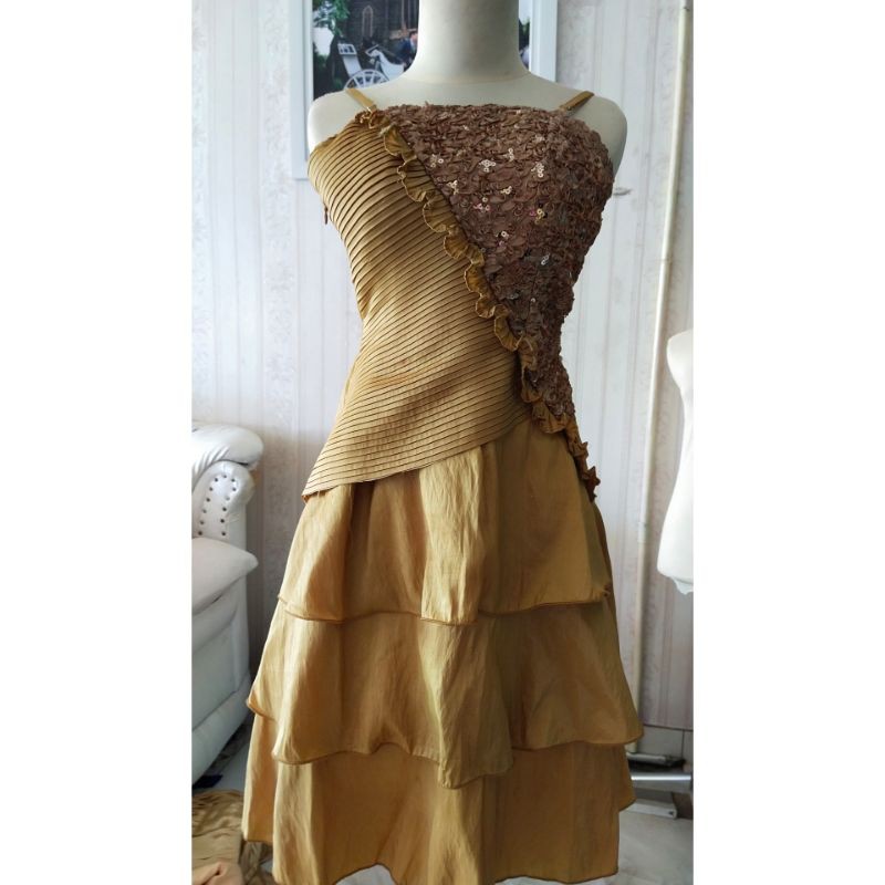 Mini dress gold 002 / mini dress preloved