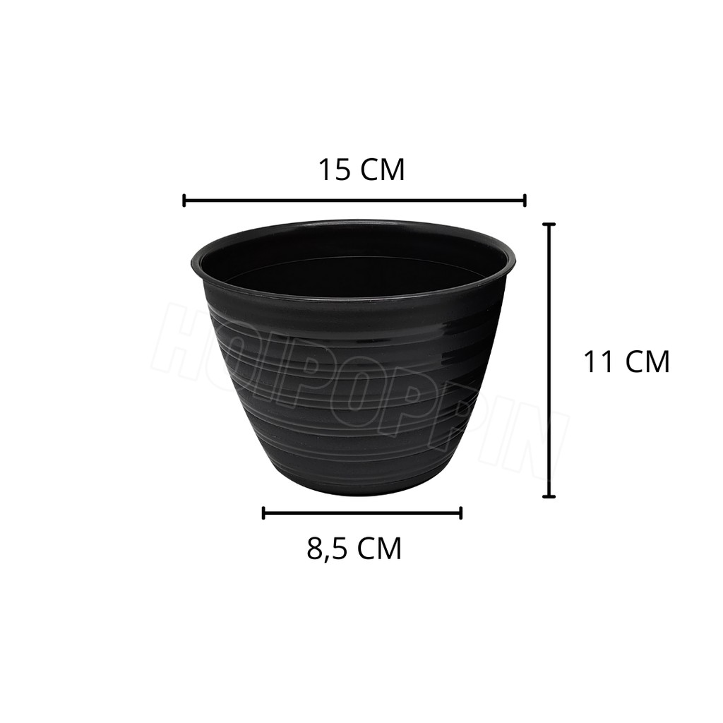 HPP - COD - POT TAWON 15CM - POT TAWON HITAM - POT HITAM - POT BUNGA - POT BUNGA - POT TAMAN