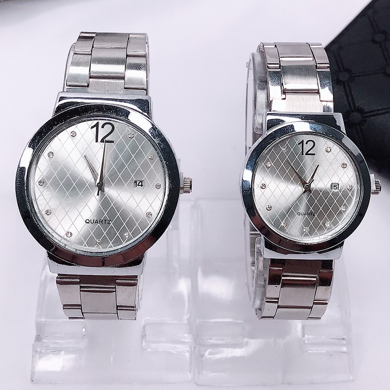 [✅COD] Ladies Watch Steel Band Calendar Couple Watch