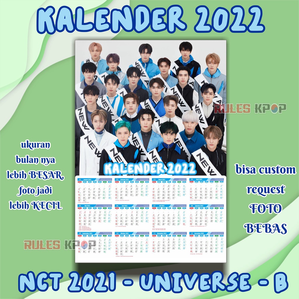(TAHUN 2022) Kalender Kpop NCT 2023 KALENDER EXO 2023 KALENDER NCT UNIVERSE EXO TEMPO & EXO LOVE SHO