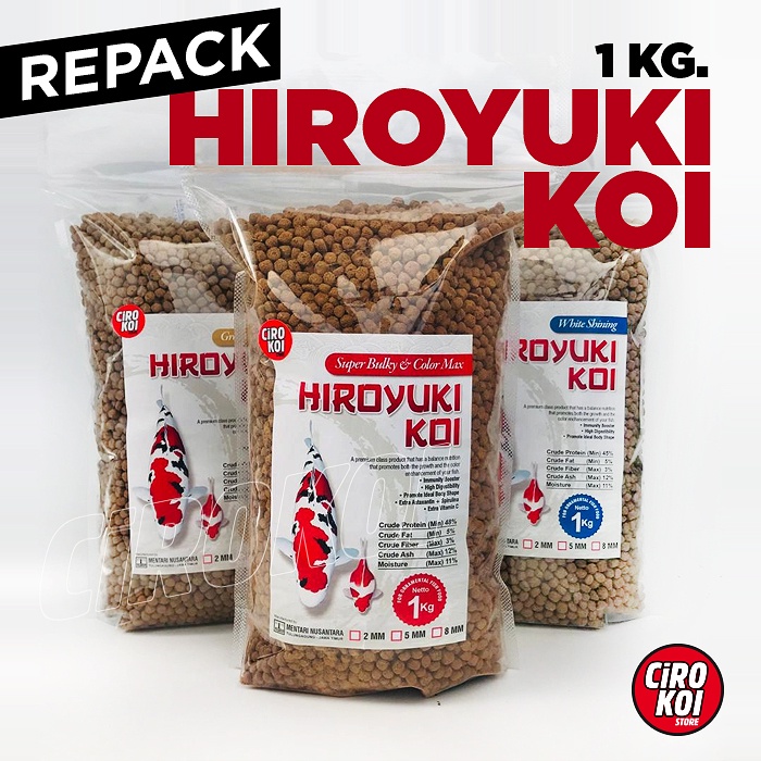 1Kg Pakan Koi HIROYUKI KOI 1KG / PELET Hiroyuki 1 KG / Size S / M