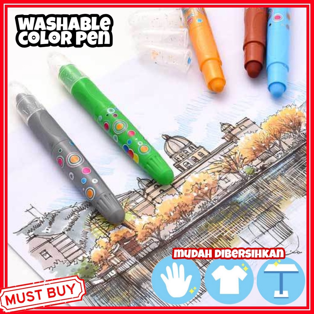 

WASHABLE COLOR PEN Marker Spidol Warna Anak Bisa Dicuci Hapus Nontoxic / Spidol Anak Bisa Dihapus / Spidol Mewarnai / Spidol Warna-Warni / Krayon /Marker / Color Pen / Alat Tulis / Crayon Anak / Krayon Anak Bisa Dihapus / Krayon Warna / Krayon 24 Warna