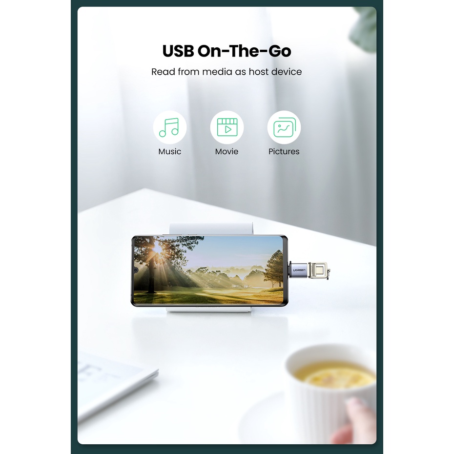 UGREEN OTG Type C To USB 3.0 Charging Dan Data Transfer Speed up to 5 Gbps