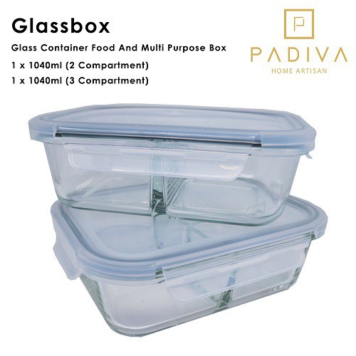 Padiva 1040ml Mix 2+3compartments Glassbox GBP1040M