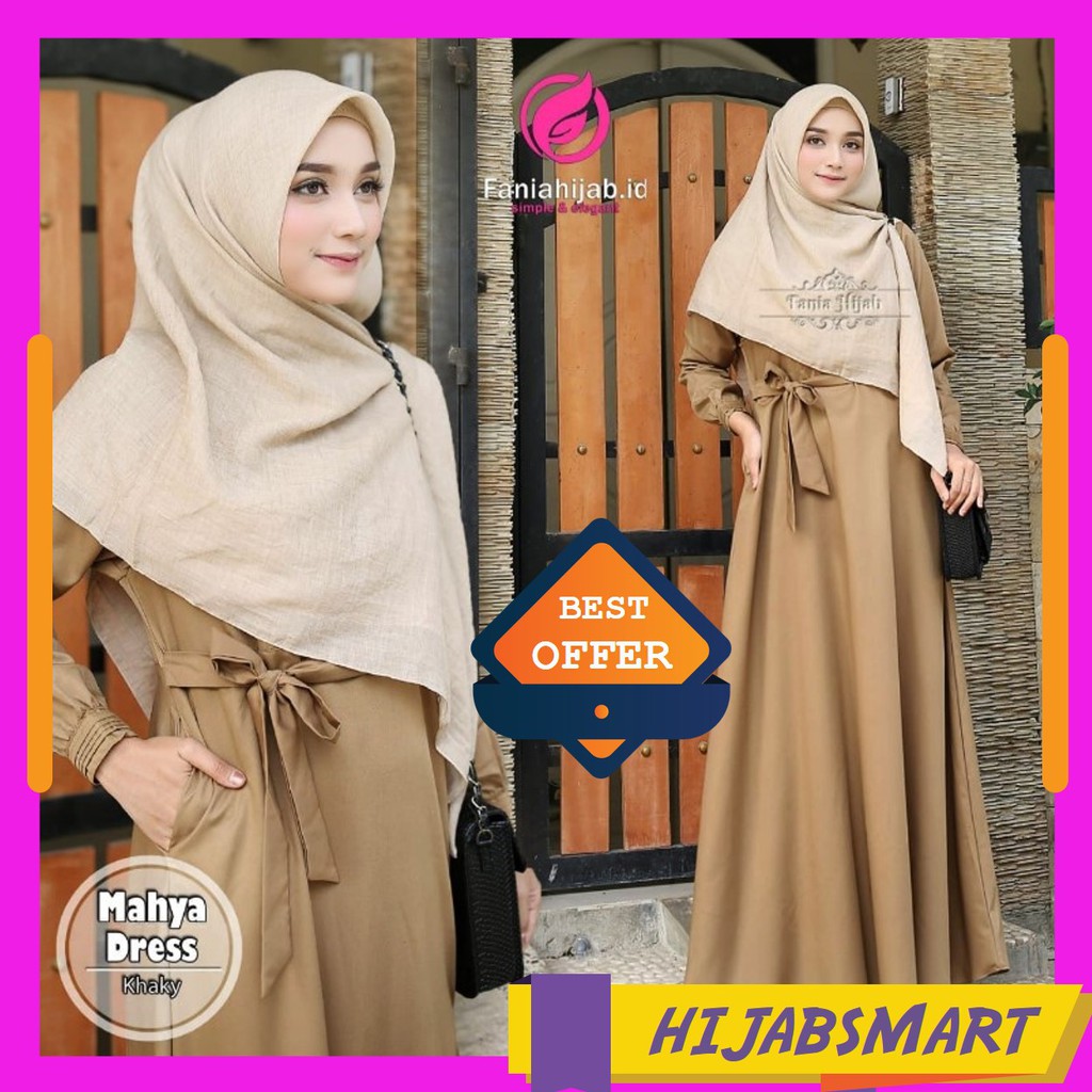 Seragam PNS /Baju Dinas Guru Gamis Mahya Khaki by Fania Hijab