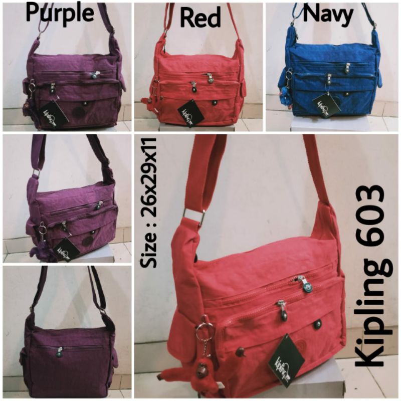 TAS FASHION SELEMPANG/SLING BAG WANITA KIPLING 603 TERMURAH 4WARNA PURPLE RED NAVY