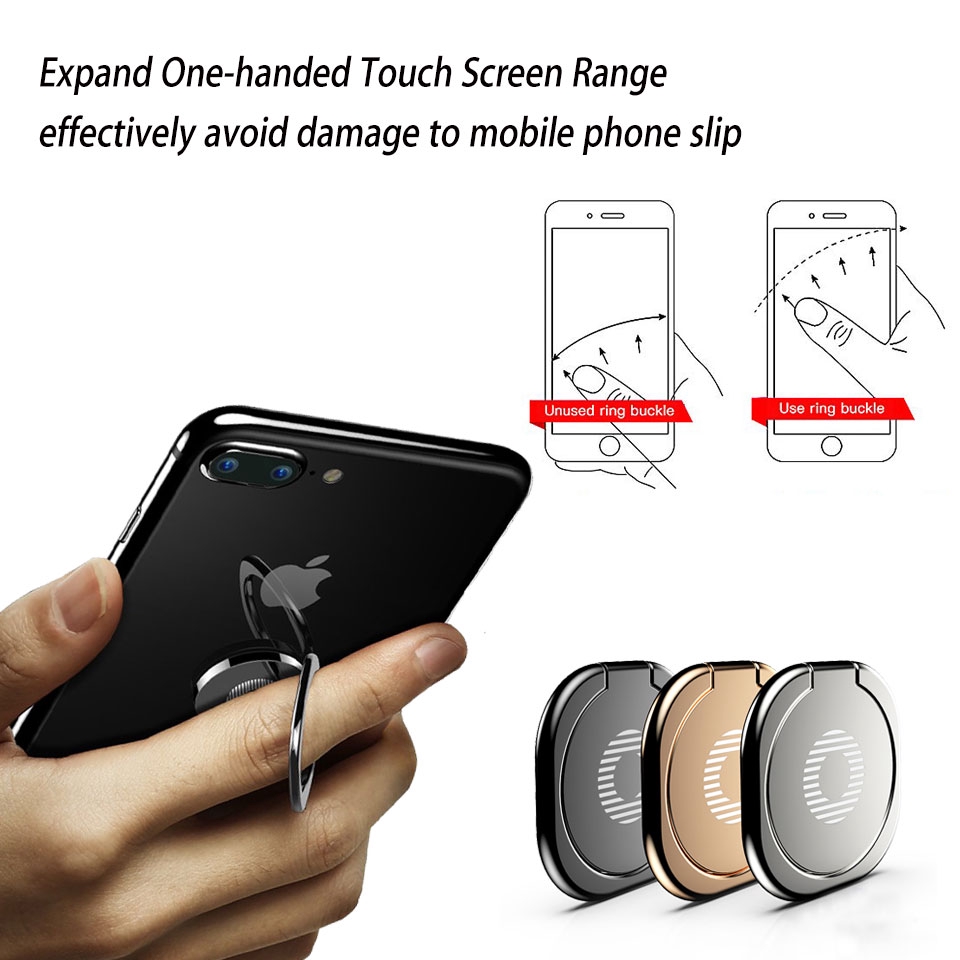 Universal Ultra-thin Finger Ring Mobile Phone Holder / Luxury Metal 360 Rotation Desk Tablet Cell Phone Stand / Cell Phone Magnetic Car Bracket Socket Support Accessories