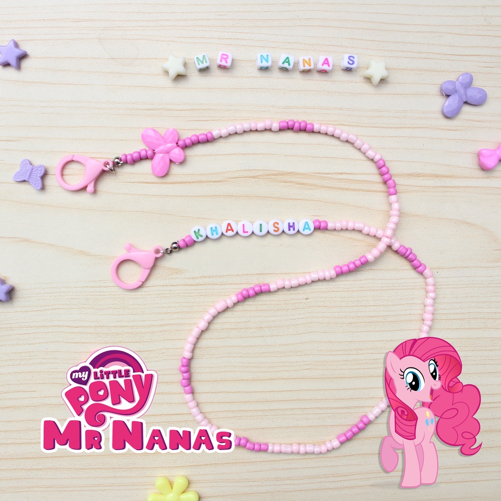 Little Pony FREE NAMA Tali Masker Anak Perempuan Kalung Masker Cewe Kartun Pony