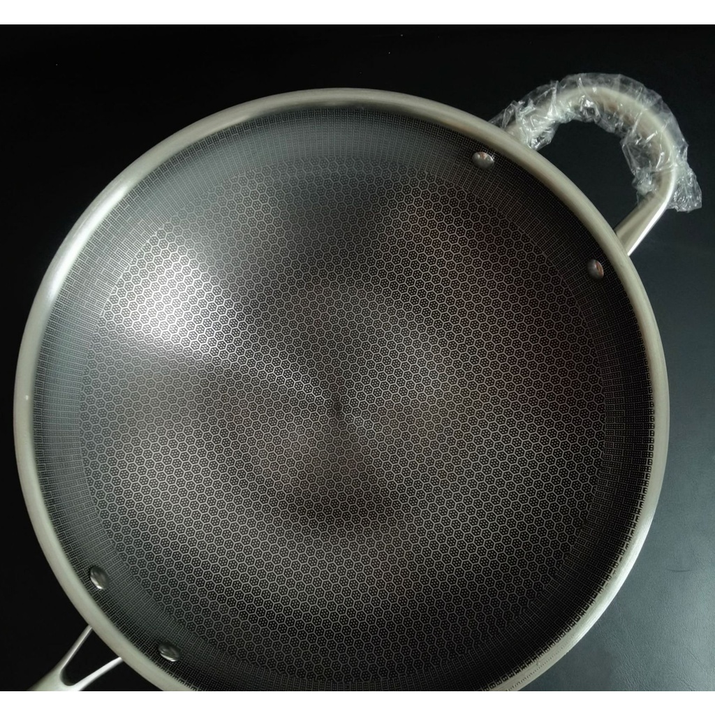 Stainless Steel Pot Non-stick Wok Rumah Tangga Yang Tidak Dilapisi Sarang Lebah Asam-Gratis Elektromagnetik Kompor Gas Pot