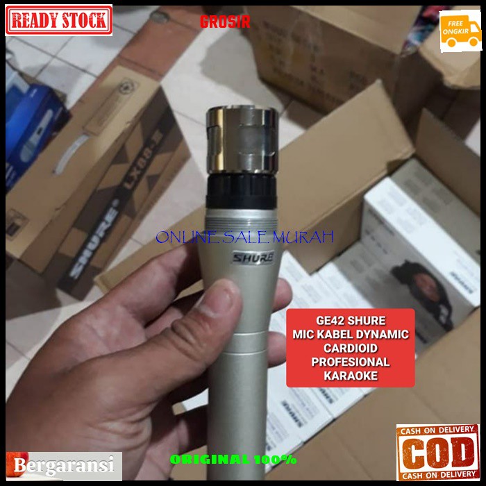 G42 Shure Mic kabel sound system Microphone dynamic cardioid profesional karaoke vocal vocal audio mik pengeras suara pro profesional vokal mikrophone G42   BISA DIGUNAKAN SEGALA JENIS AUDIO SOUND  LANGSUNG NYALA TANPA PAKAI BATERAI  Bahan dari besi metal