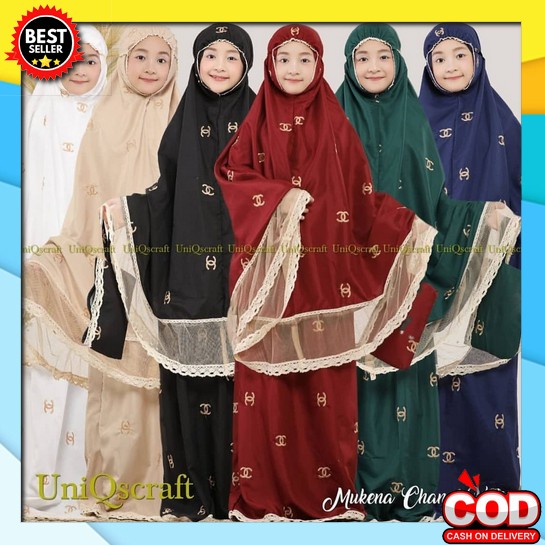 Mukena Dewasa Viral Tali Renda Tebal Muslim Rubiah I4T7 Lasercut Merek Gratis Ongkir Telekung Karet 