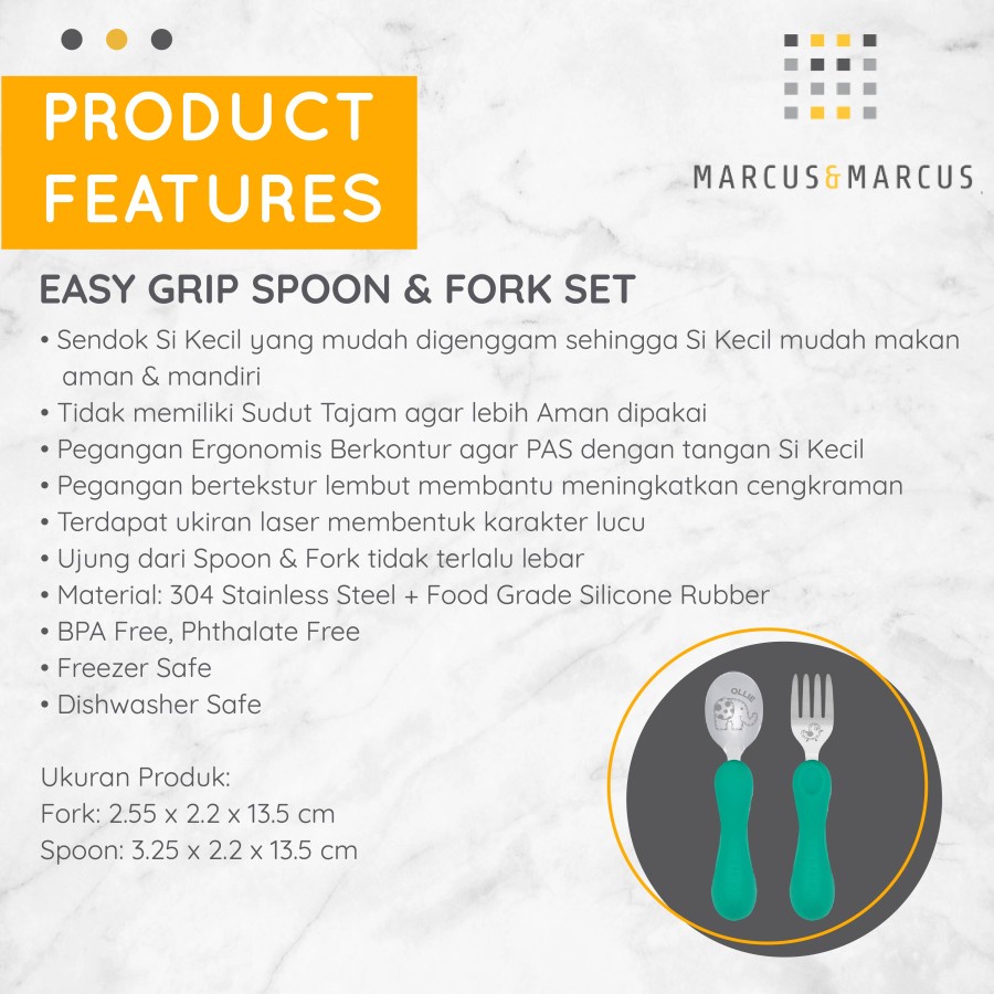 Marcus&amp;Marcus Easy Grip Spoon &amp; Fork Set