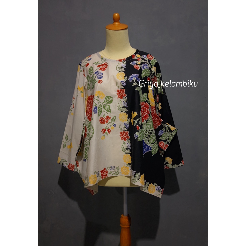 Blouse Wanita Korea Kekinian Motif Bunga Blouse Remaja Terkini ( Blouse Batik Original Solo )-3