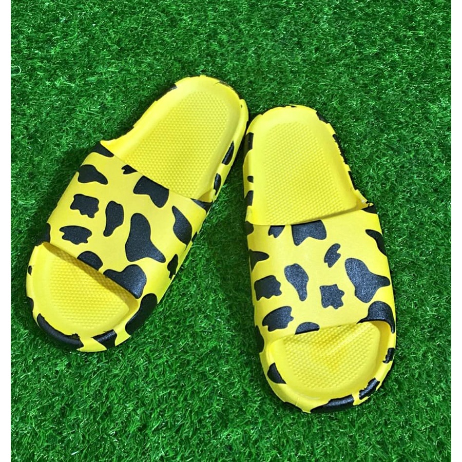 ☀ACCBAYI☀ SF02 Sandal Slop Motif Panda / Sandal Slop Motif lOVE /  Sandal Fashion Wanita / Sandal Lucu & Imut / Slip Sandal Cewek Sandal Import-ZEBRA KUNING