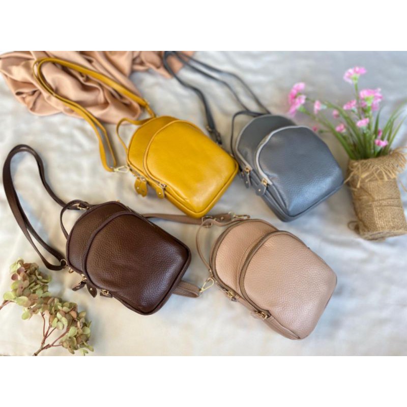 Tas HP selempang kulit asli Garut