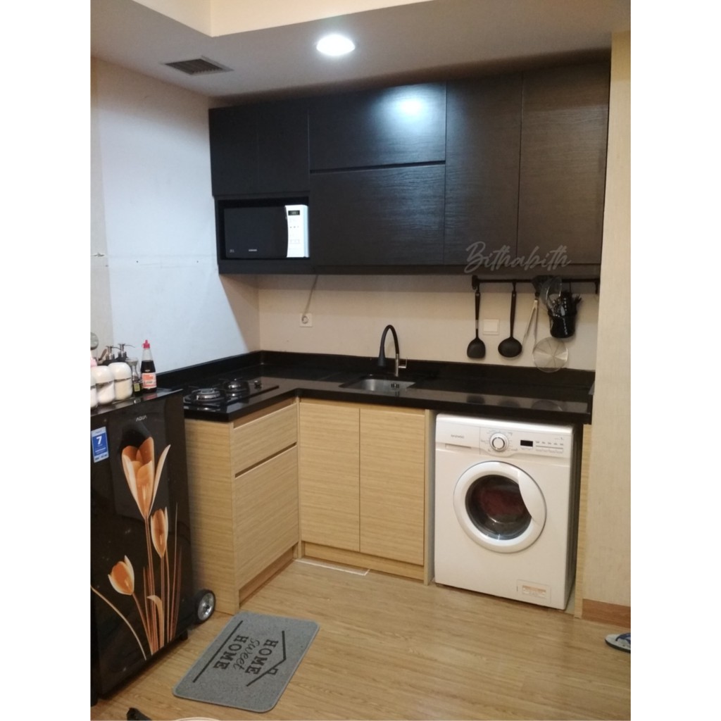 kitchenset custom finishing HPL taco serat kayu